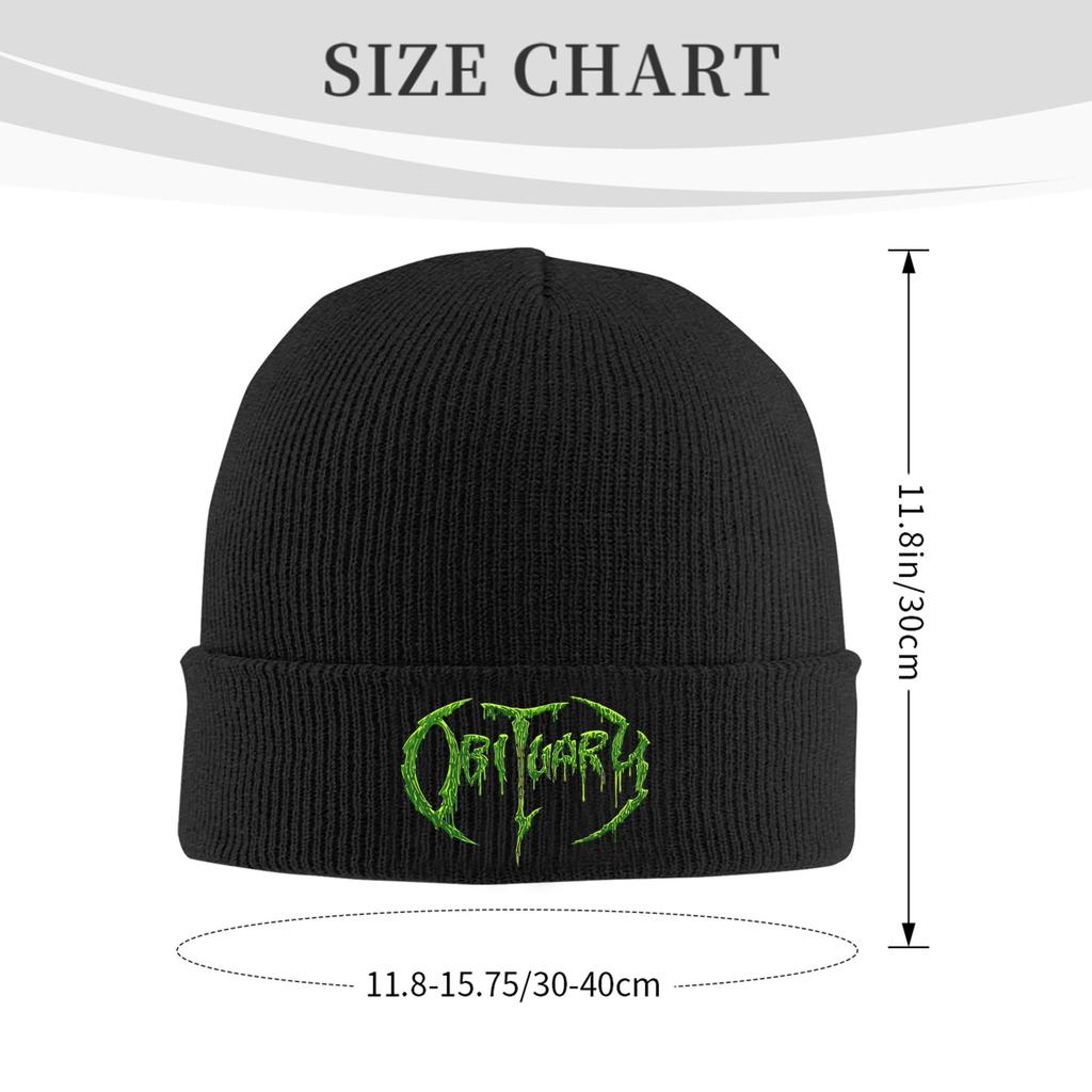 Vuxen Dödsannons Bandlogotyp Death Metal Trucker Varm Stickad Mössa Vinterstickad Mössa Huvudbonad Skullies Mössor Hip Hop-Mössor för Unisex