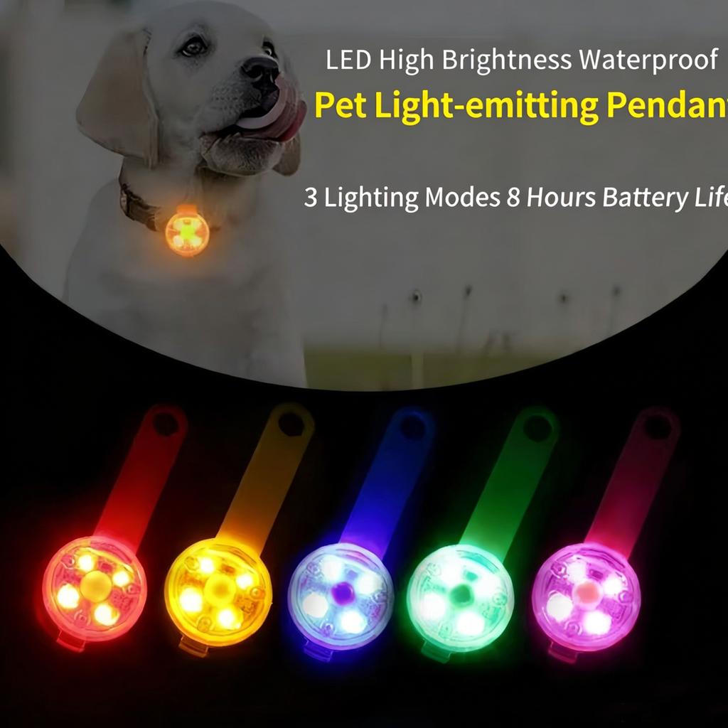 1 Pc Waterproof LED Pet Light Pendant USB Rechargeable Dog Cat Safety Night Walking Light 3 Modes 8H Battery Life