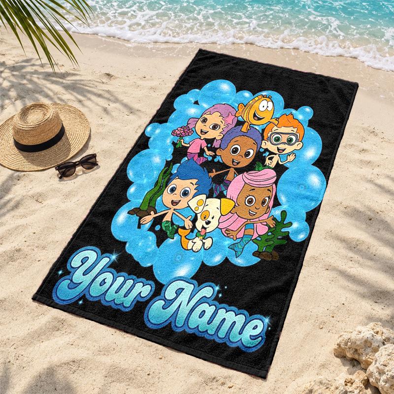 Bubble Guppies Personalisierte Strandtücher dienen auch als Badetücher Sommer-Essential ein Muss für draußen den Strand und den Pool