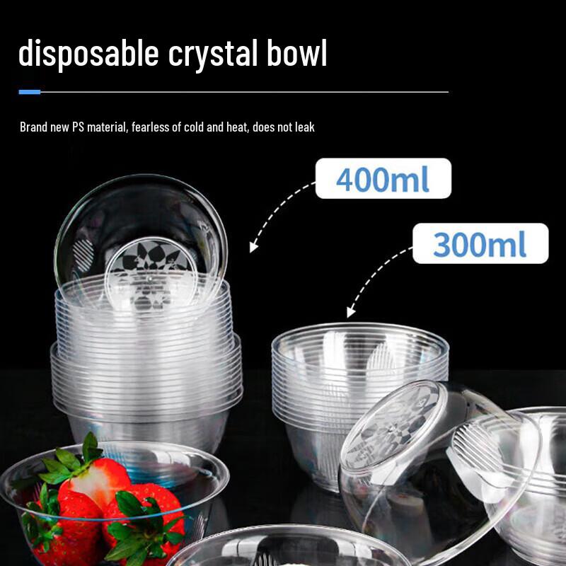 Einwegschalen aus kristallklarem Kunststoff