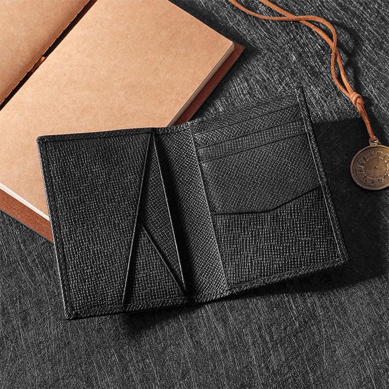Advanced Top Layer Cowhide Anti Demagnetization Pocket Wallet with Multiple Card Slots, RFID Anti-theft Card Holder, Men's and Women's Real Pickup Bag