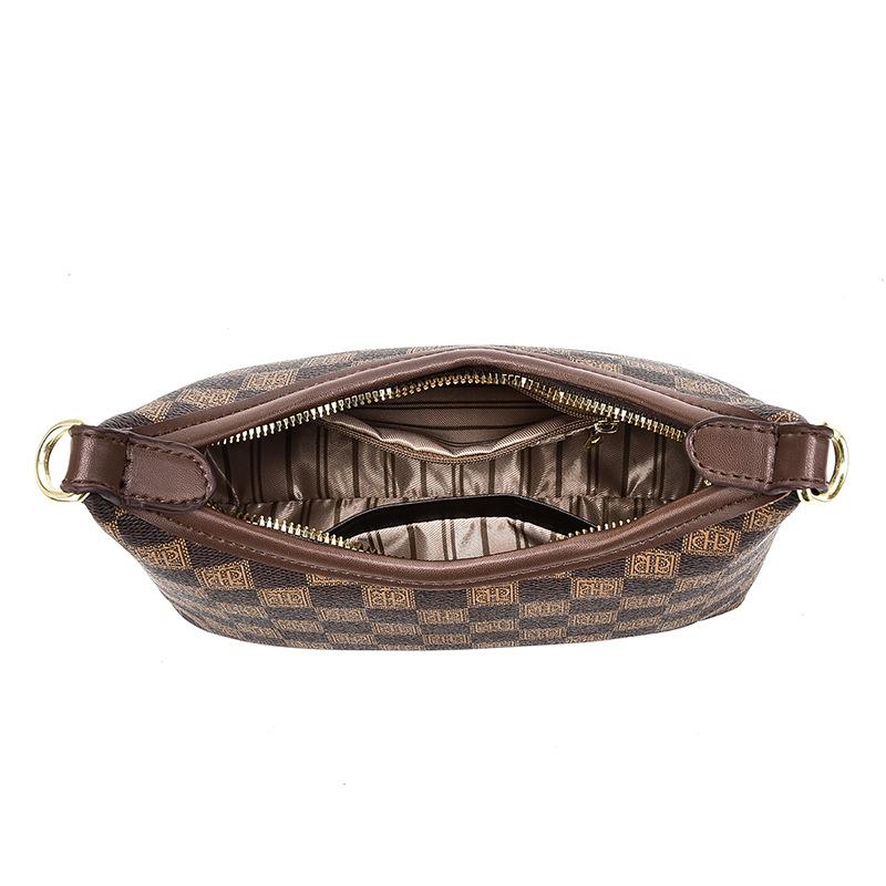 Leichte Luxustasche Damen Umhängetasche 2025 Frühling und Sommer neu einseitig schulterfrei Unterarm Halbmondtasche Blumentasche große Kapazität