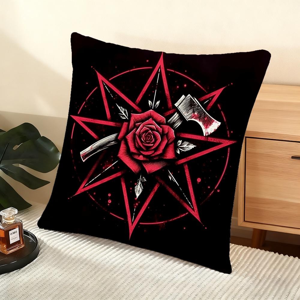 Dead Rose Cushion Cover Soft Short Plush Pillow Cover Smooth Cozy Texture Aesthetic Cushion Case Home Decor