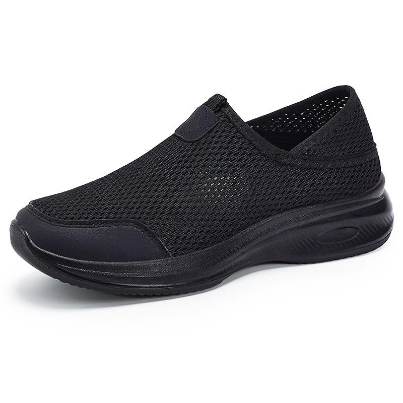 

Breathable Mesh Slip On Mom Shoes Soft Sole Comfortable Summer Daily Casual Shoes 36 чёрный