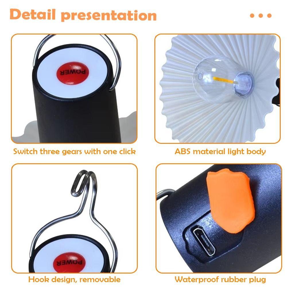 Waterproof Outdoor Searchlight USB Recharging Portable Camping Lantern Garden Camping Light  Hiking