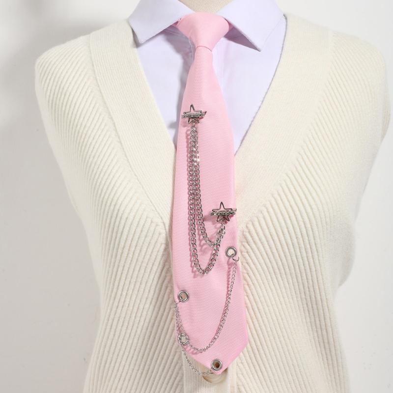 Women's Stylish Star Chain Design Polyester Tie For Party Office Evening Accessories