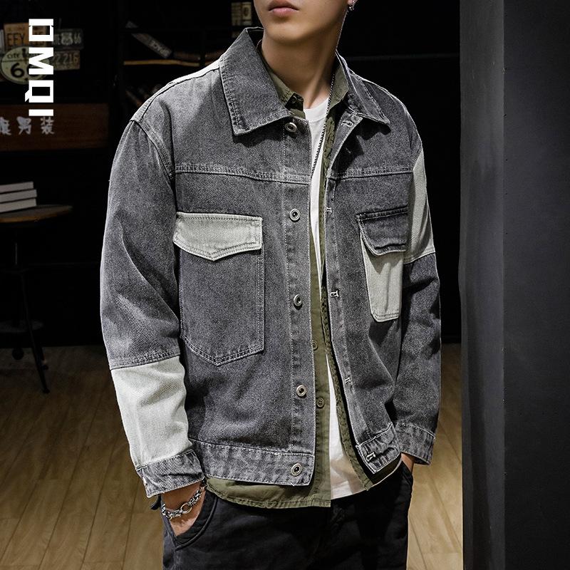 

Флисовая утолщенная сращивающаяся джинсовая куртка мужская модная брендовая грубая красивая свободная куртка большого размера джинсовая куртка 3XL