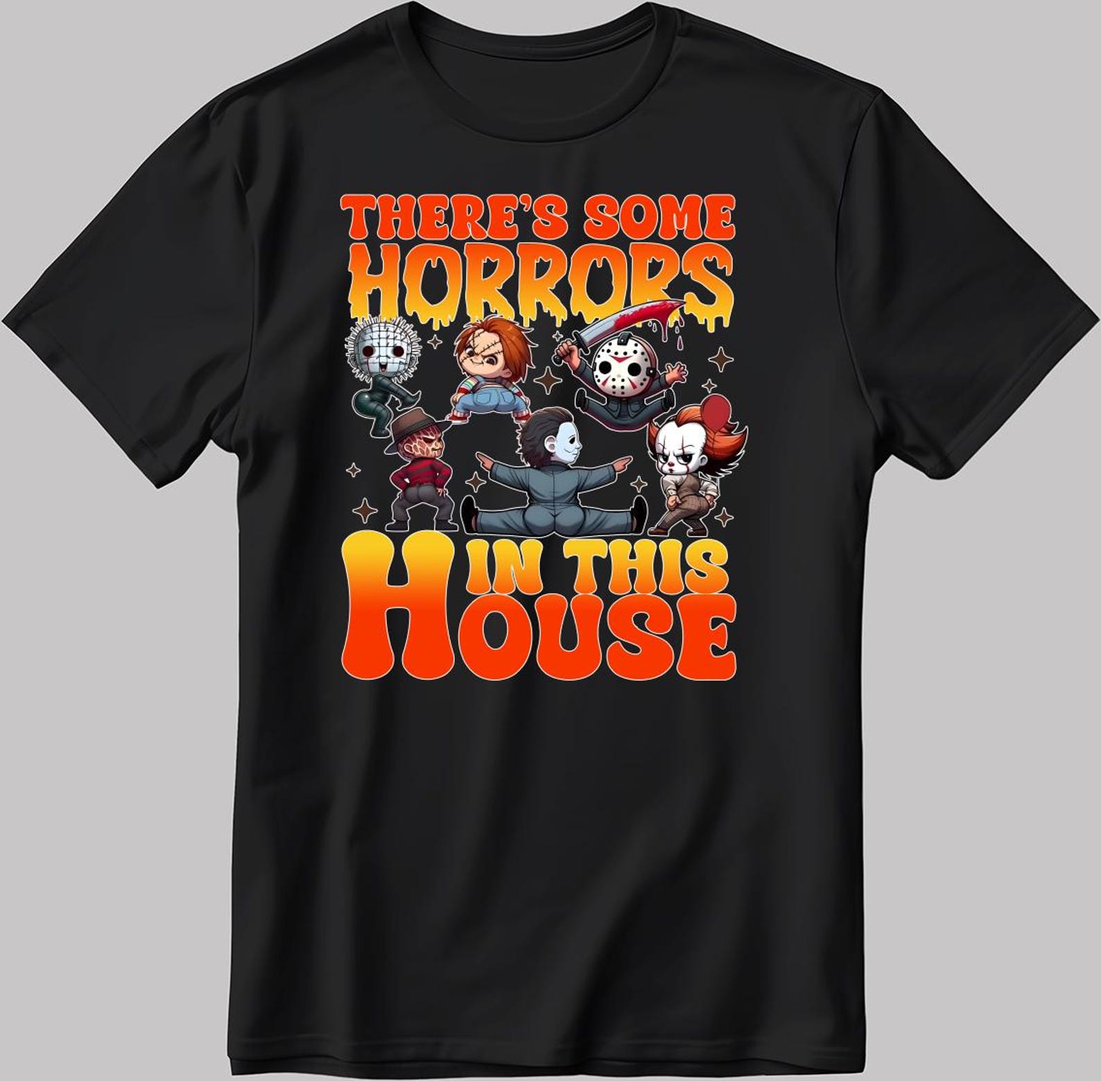 Ghost Halloween T-Shirt: There s Some Horrors In This House V074 XL