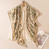 Womens Silk Wool Triangle Scarf Luxury Warm Winter Shawl Office Stylish Wrap Vintage Floral Print