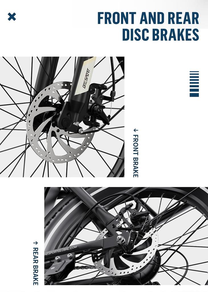 Skládací elektrokolo ONESPORT 20" 250W motor Maximální rychlost 25 km/h 48V 17AH Maximální dojezd 120 km Nosnost 150 kg OT16