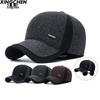 Men's Woolen Duckbill Cap with Ear Protection - Warm, Thickened Cotton Hat for Autumn and Winter