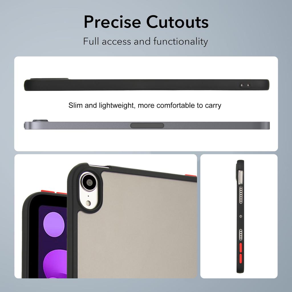 Pentru iPad mini (2024)/(2021) Husă Piele la Atingere Mată Acrilic TPU Rezistentă la Șocuri Husă Tabletă