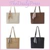 Soft Pu Ribbon Tote Bag For Women With Inner Pockets And Crossbody Strap For Commuting