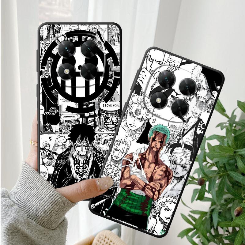 One Piece Comic Zoro Case for Xiaomi Redmi Note 7 8 12s 9 10 11 12 Pro 11s 9S 10S 13 14 Pro Plus Black Soft Phone Cover
