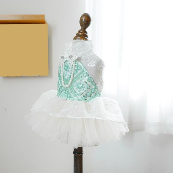 Pies Blingbling Princess Dress Puppy Lace Cake Camisole Spódnica Słodki Pet Dress-up Costume Tutu Dress na Halloween Boże Narodzenie Urodziny Imprezy