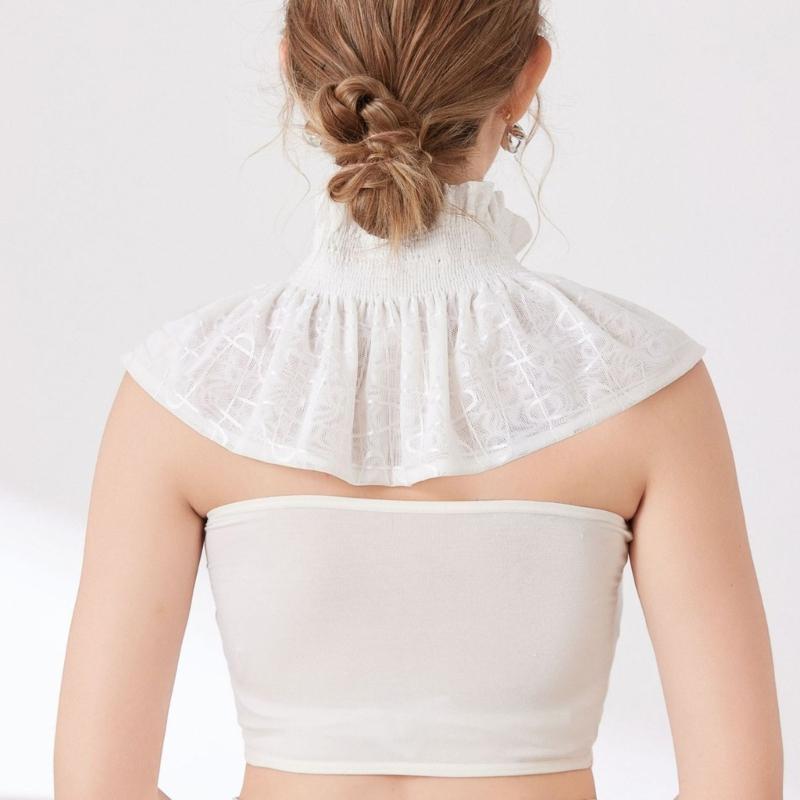 Victorian Ruffle Faux Collar Courtstyle Detachable Collar For Women Dresses Sweater Easy Wear Fashion Neck Accessory