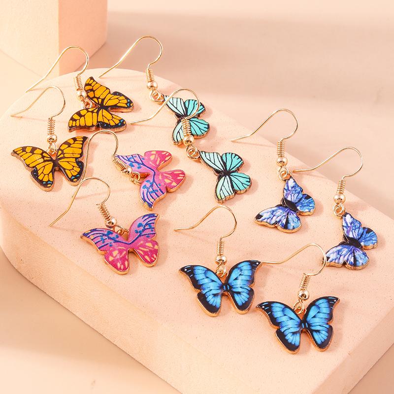 Cute Colorful Butterfly Drop Earrings for Women Girls Dangle Earrings Handmade Jewelry Gifts