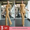 Women's Morning Run Yoga Set: Hip-Covering Skirt & Slimming Flared Pants
