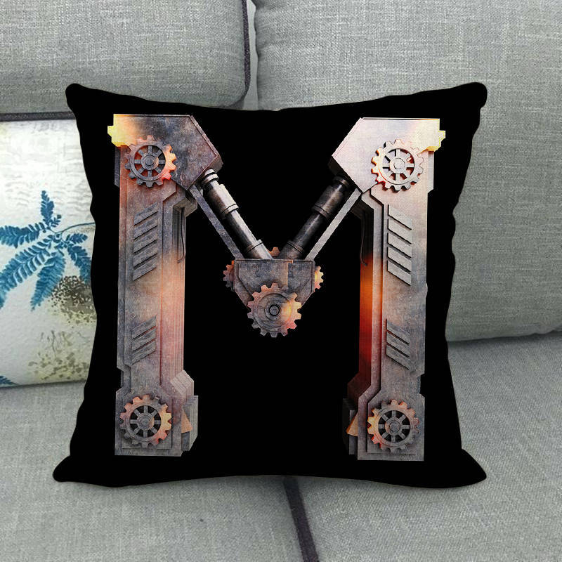 Science fiction style letters Digital printing short plush pillow covers for car sofa office cushion cover home goods