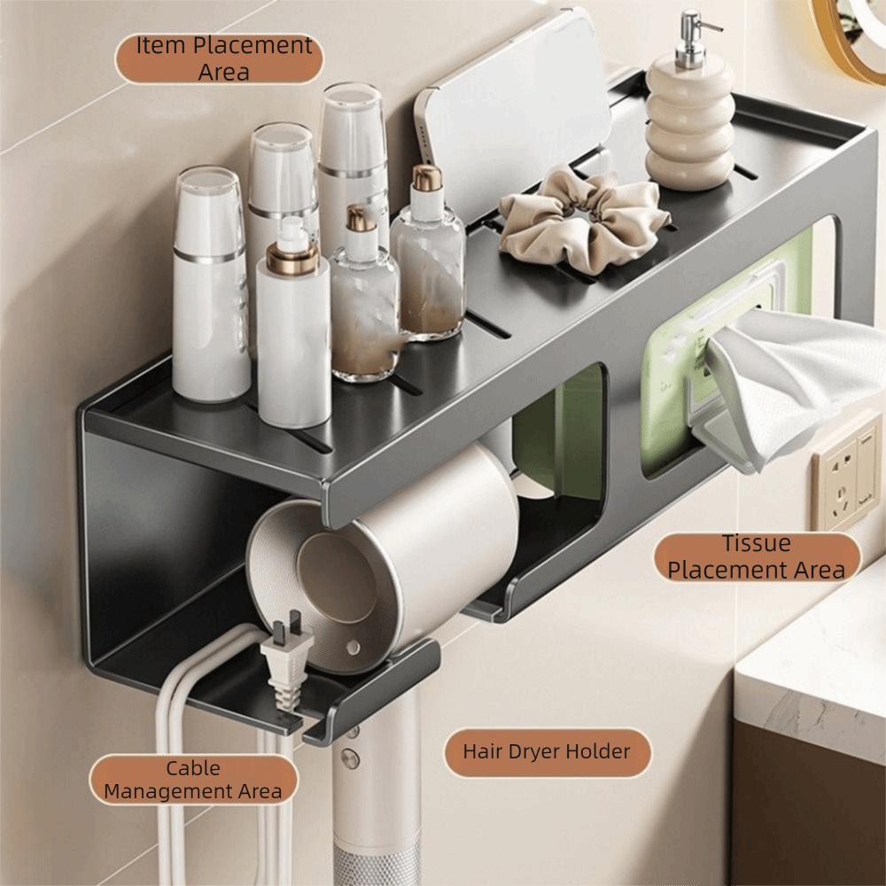 Rustproof Hair Dryer Holder Wall Mounted Toilet Paper Holder Bathroom Tissue Holder Bathroom Use