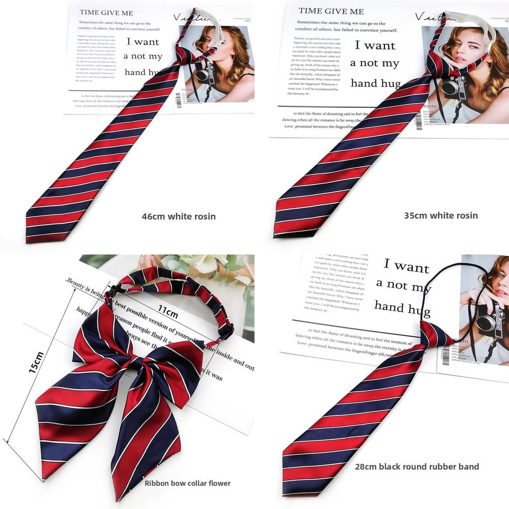 Childrens School Uniform Tie And Boutonniere Set With Polyester Stripes For Graduation Events