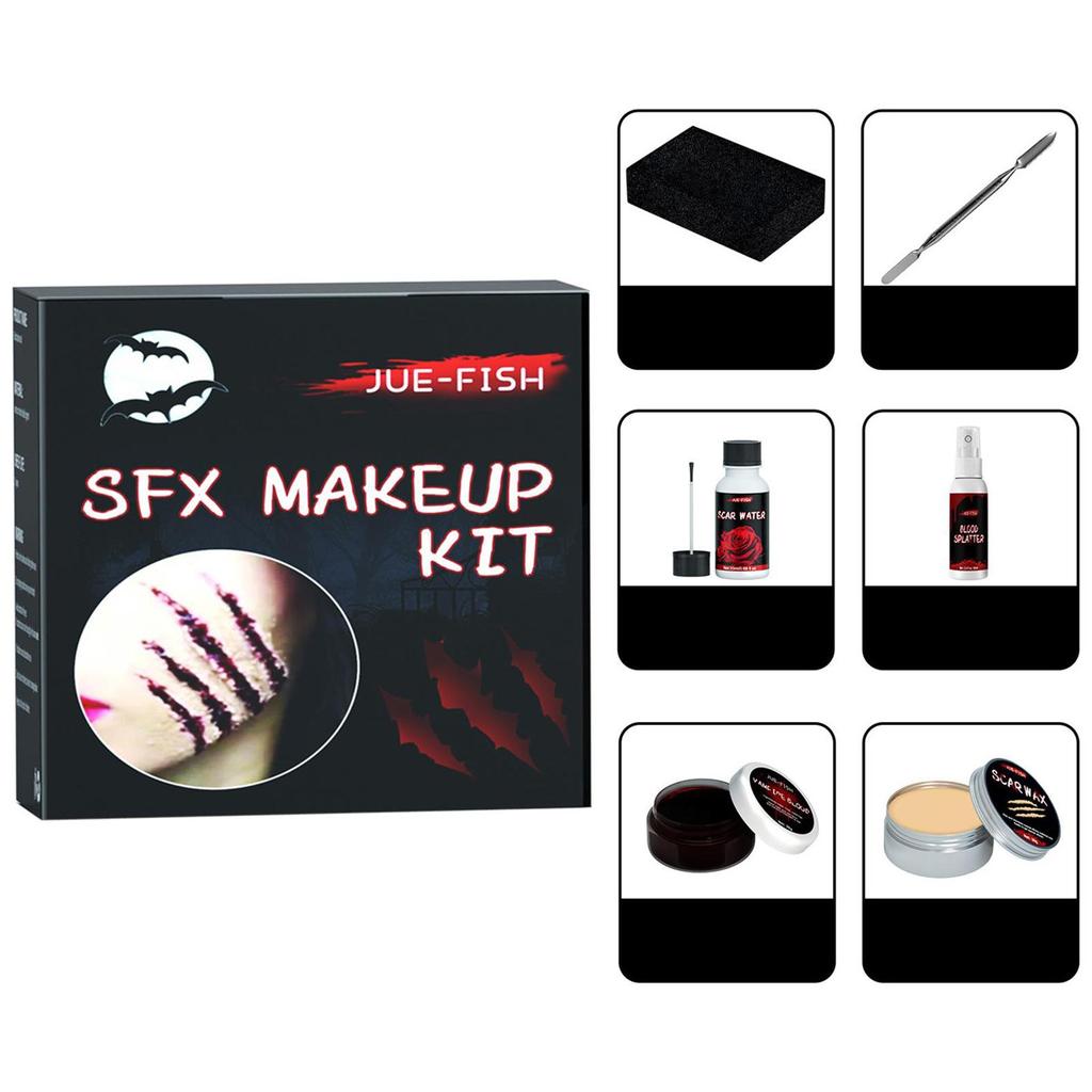 Halloween Speciální efekty Makeup Set Malování Falešný Body Makeup Set Voskové Krev Krev Jizva Malování Falešný U5D6