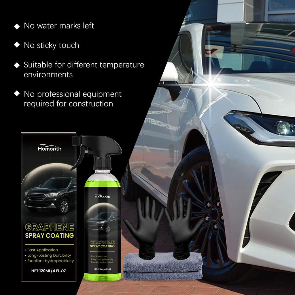Homonth Automotive Graphene Ceramic Coating Spray, Long-Lasting Hydrophobic Protection, Car Hydrophobic Agent, Ceramic Coating Spray for Cars