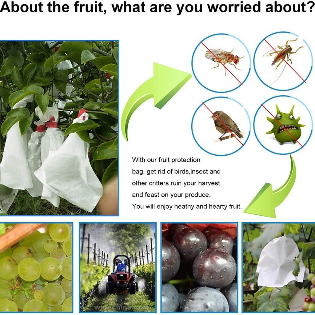 50PCS Garden Plant Fruit Cover Protect Net Mesh Bag Against Ct Bird