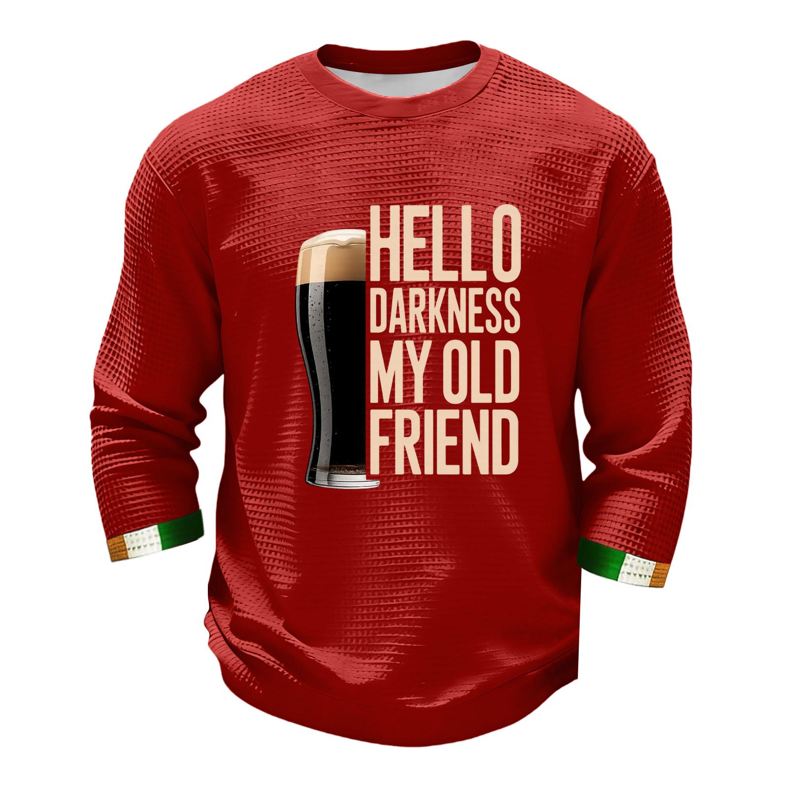 

Men s Fashion Long Sleeve T-Shirt St. Patrick s Day Shirt S червоний