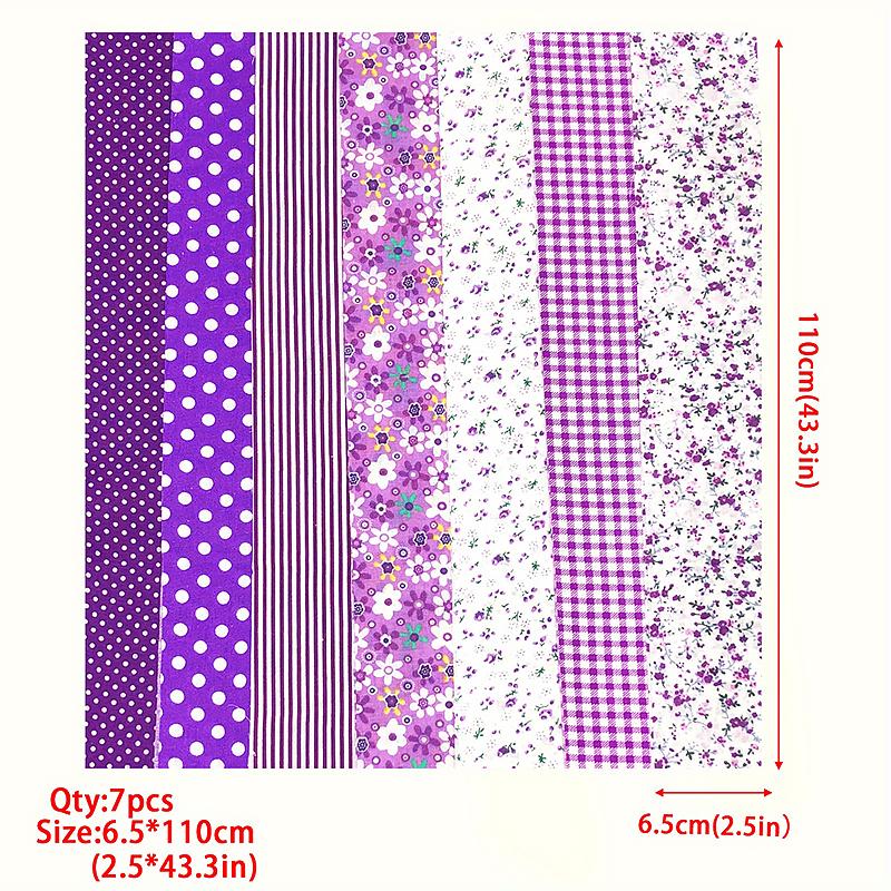 7PC Roll Up Handcrafts Patchwork DIY Crafts Quilting Strip Assorted Patterns Flower Precut Doll Clothings 6.5x110cm