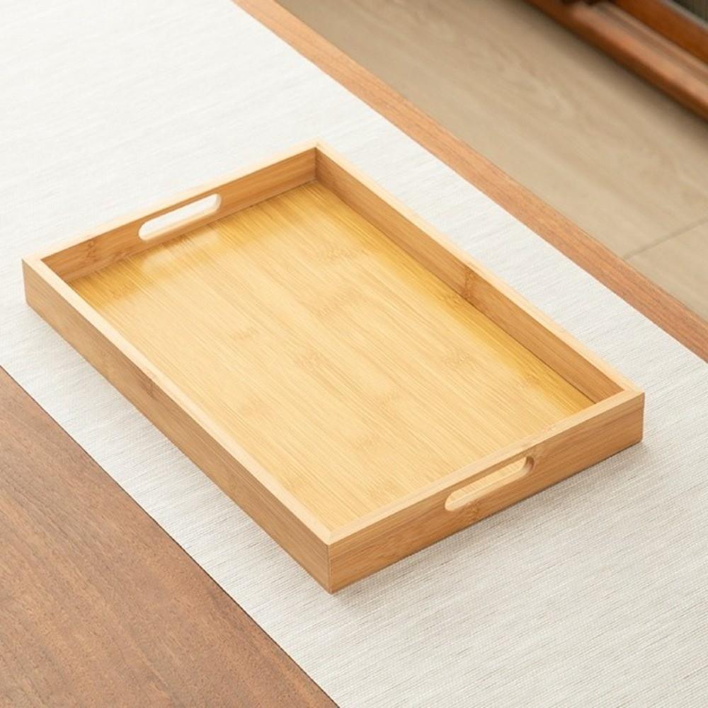 Stylish Design Bamboo Tray with Handle Dessert Tray Multi-Purpose Food Tray  Food Presentation