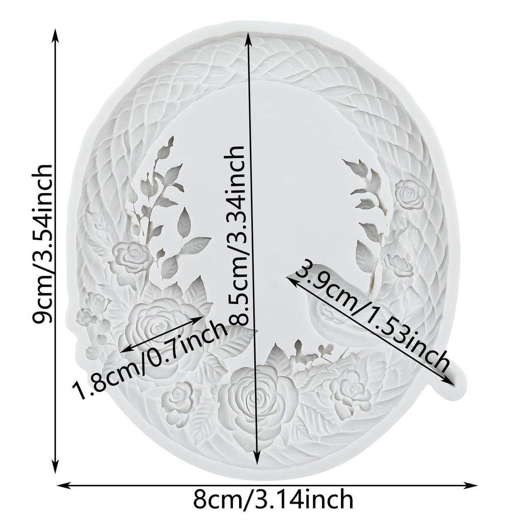 Bird Photo Frame Silicone Mold Picture Frame Fondant Molds Cake Decorating Tools Cupcake Topper Candy Resin Clay Chocolate Gumpaste Mold