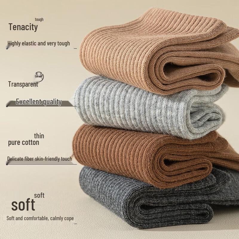 Langsha Women's 100% Cotton Mid-Calf Socks