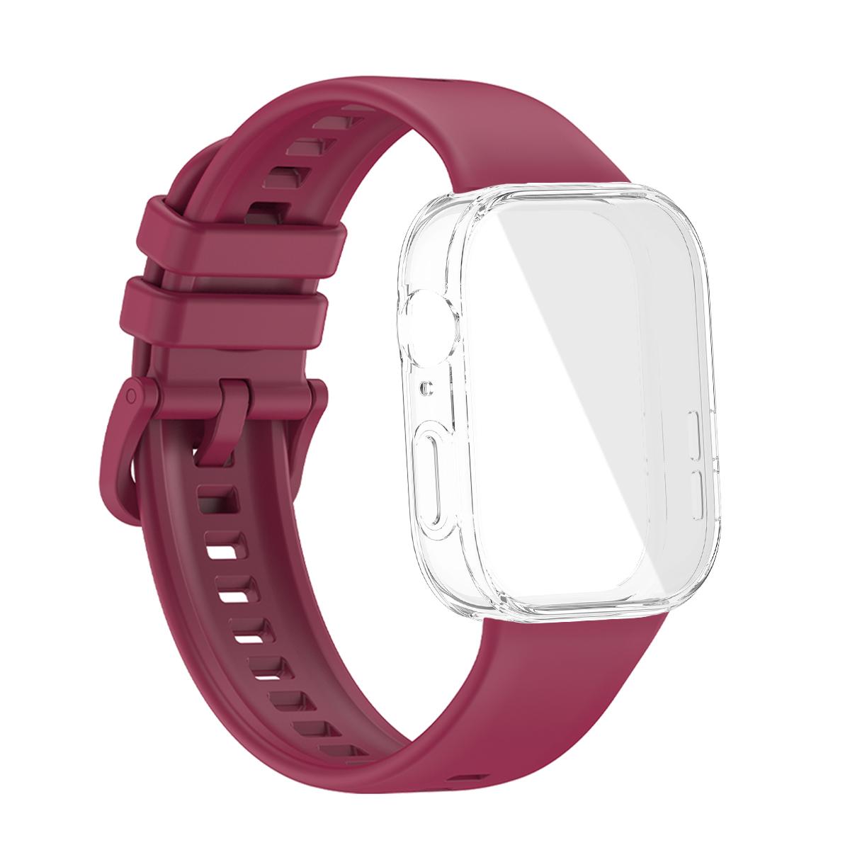 

Для Huawei Watch Fit 3 Ремешок Мягкий Силикон Спортивный Браслет + Мягкий Чехол из ТПУ Дышащий Браслет для Умных Часов Для Huawei Fit3 Correa