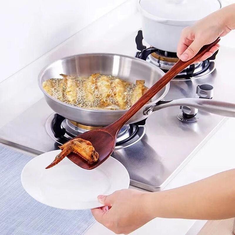 Wooden Shovel Spoon Non Stick Wood Long Rice Spatula Kitchen Cooking Utensil Hand Stir Fry Tools Sets Cooker Pots Mini