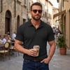 Spring and Summer Jacquard Multi-color Casual T-shirt Lapel Men's Solid Color Fashion Sports Top Short-sleeved Polo Shirt