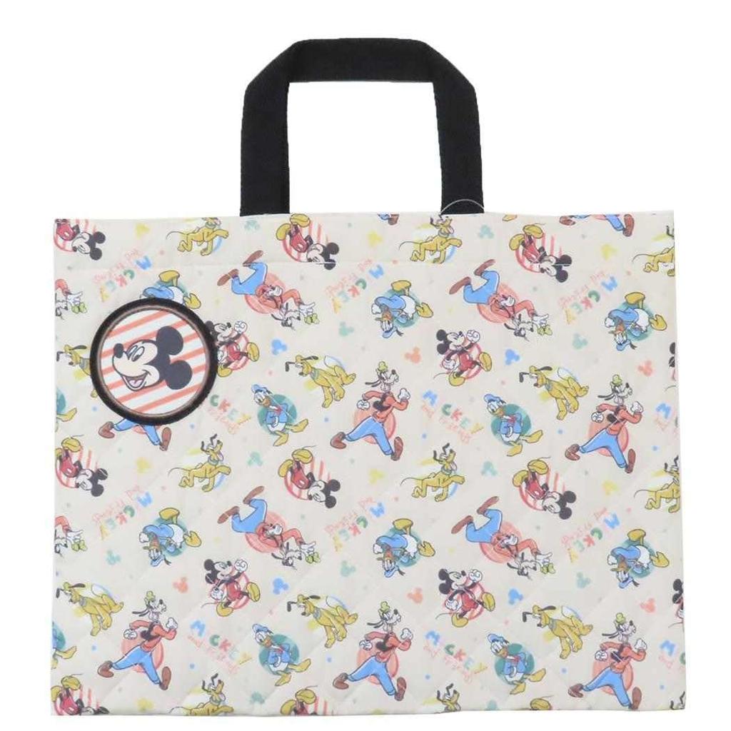 Takanami Create Quilted Lesson Mickey Cream Perfect for and extracurricular activities Bag, & Friends, [130317] kindergarten, school,