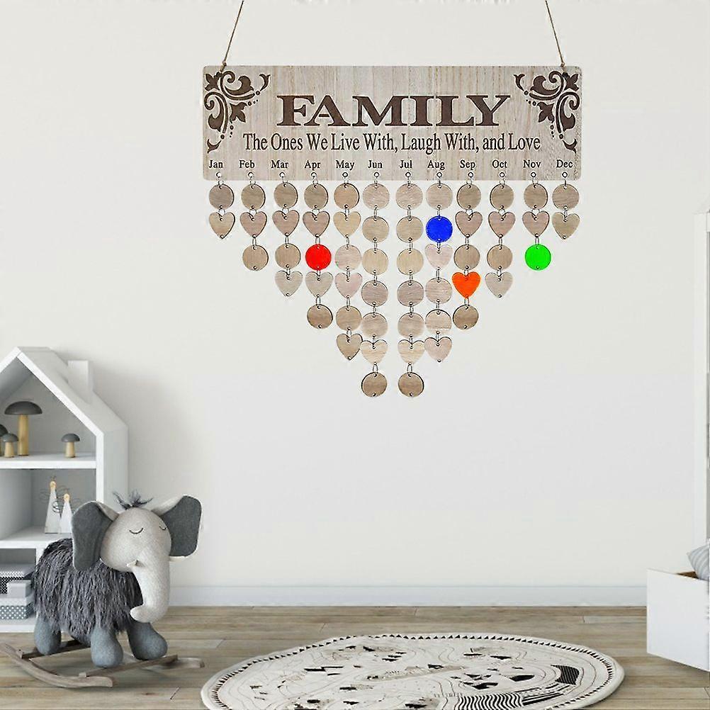 Family Birthday Calendar with Tags, Wooden Wall Hanging Board, Birthday Reminder, Gift for Mom