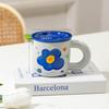 Creative Danish Flower Mug with Lid Gift Coffee Cup Couple High Value Water Cup Ceramic Cup Souvenir