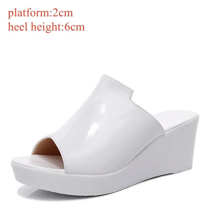 Маленький размер 33-43 Удобные шлепанцы на толстой подошве из натуральной кожи туфли на платформе женские лето 2025 на высоком каблуке слайды для офиса для мамы 35 3650₽