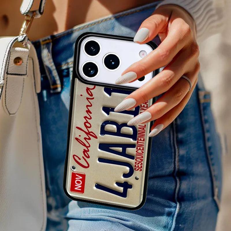 License Plate Phone Case For iPhone 17 Air 14 15 13 12 Max Cover For Apple 16e 11 Pro Max Plus Coque