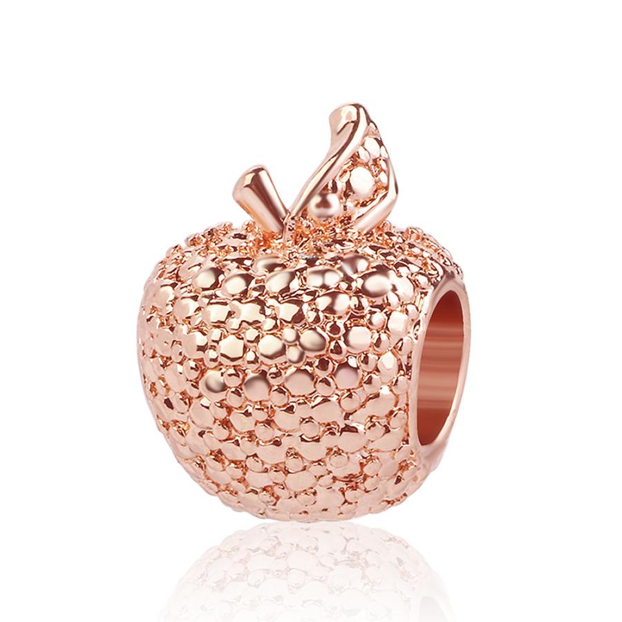 

New Rose Gold Color Heart With Pink Stone Ballon Butterfly Bead Fit Original Bracelet Copper Plated Diy Women Jewelry