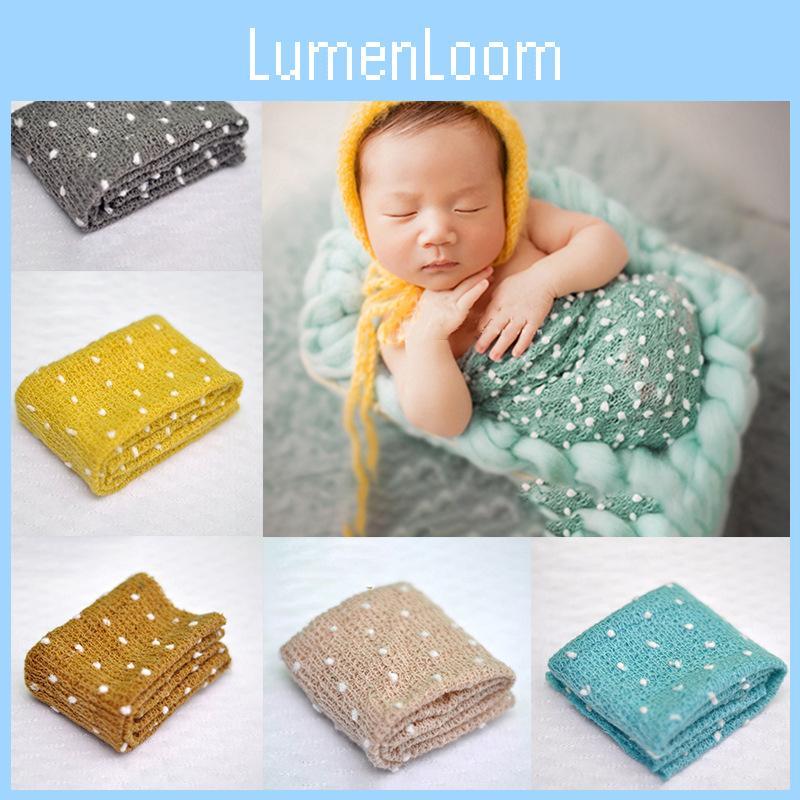Newborn Photography Wrap And Blanket Gift Set European Style Cotton Blend Comfortable For Babies