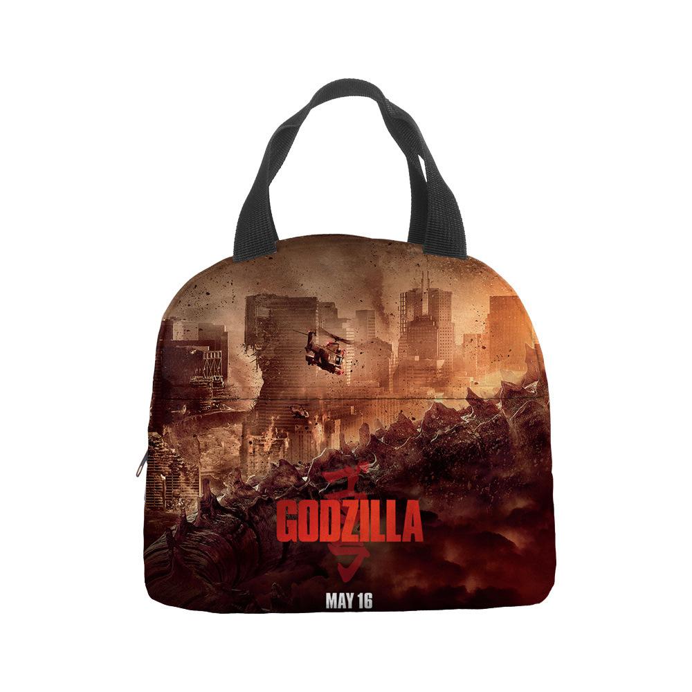 Godzilla Vs Kong Anime Lunch Bento Insulation Tote Bag Godzilla Vs King Kong Hand Ice Bag