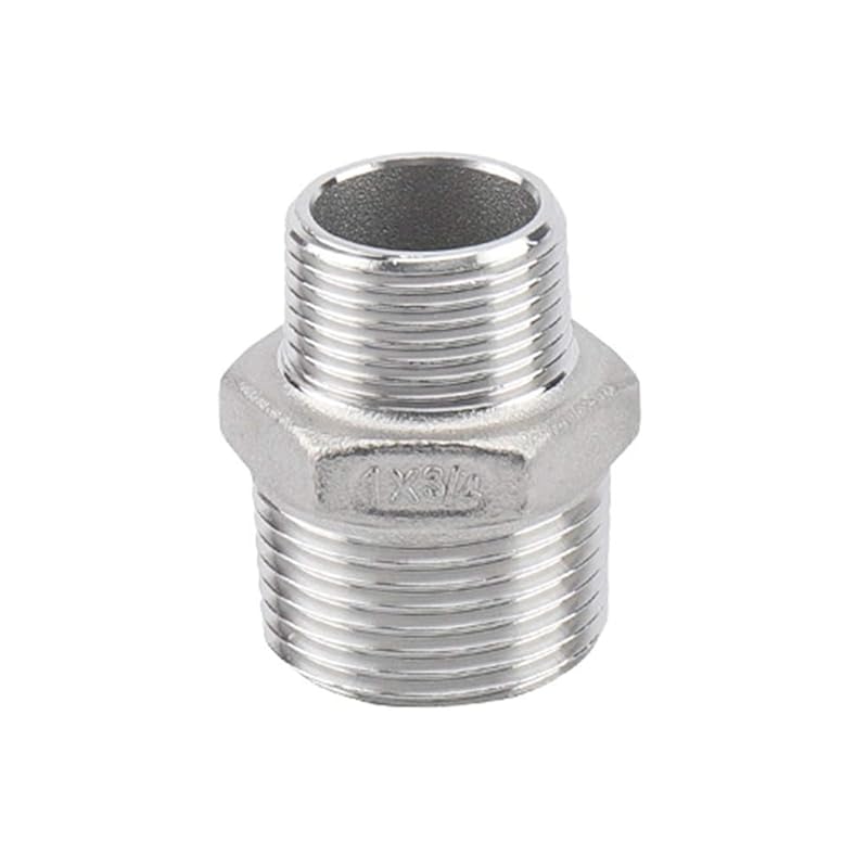Feelers Reducing Hex Nipple, 304 Stainless Steel 1"x 3/4" NPT Male Pipe Fitting Reducer Nipple Adapter (Pack of 2)