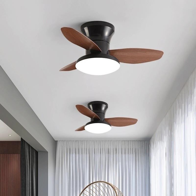 Household Frequency Conversion Ceiling Fan Light Kitchen Bedroom 3 Colors Light Adjustable Electric Ceiling Fan Lamp