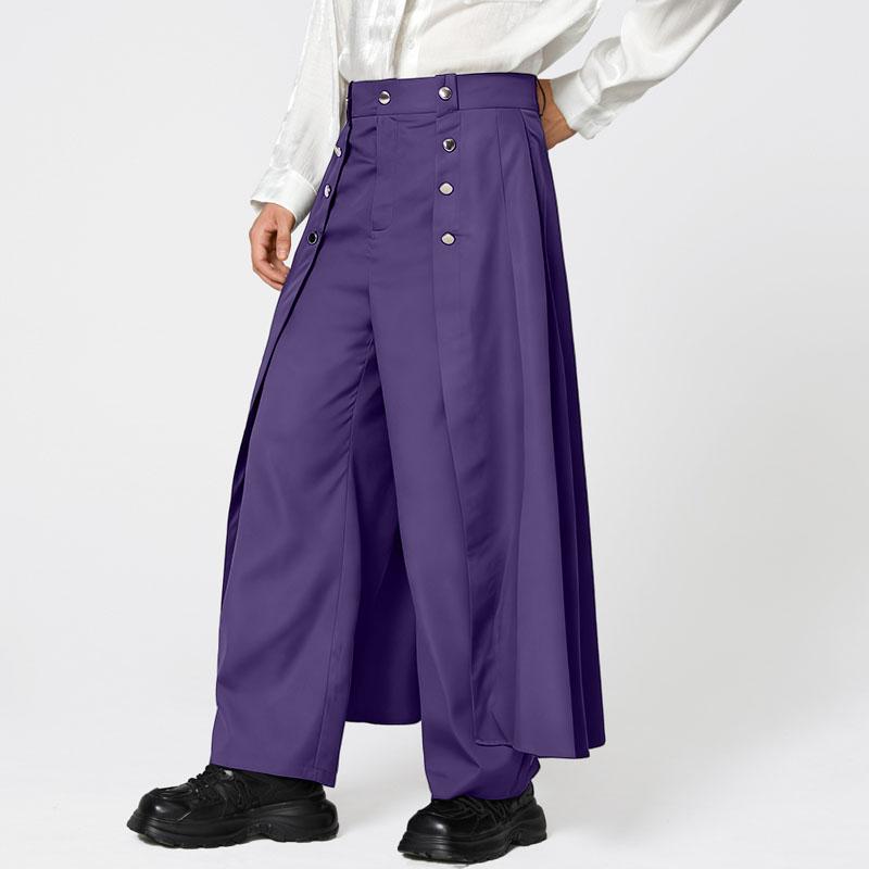 INCERUN Spring Men Zip-up Waist Double Layers Casual Long Pants Trousers