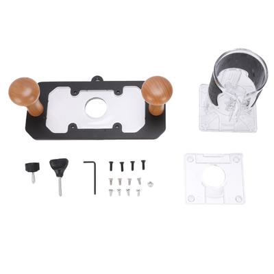 Woodworking Router Base and Transparent Protective Cover Milling Slotting Bracket Flip Board for 63.5 65mm Trimmer