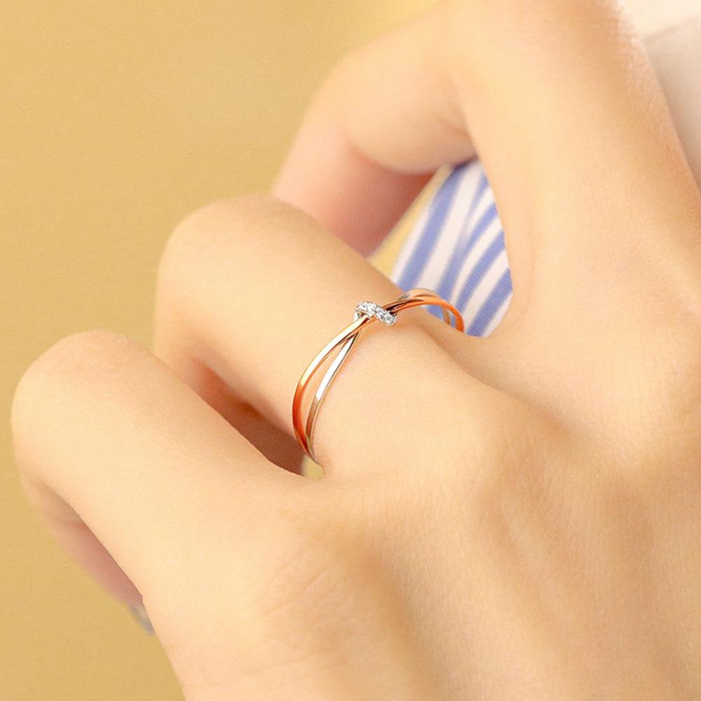 1pcs Women's Fashion Personalized Ring, S925 Silver Two Tone Interwoven Women's Ring, Daily Leisure Party Ring Jewelry