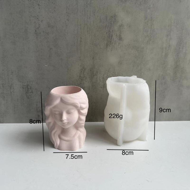 

Девушка в форме куклы, цветочный горшок, силиконовая форма, милый держатель для ручек, сделай сам, сочный горшок, растение, гипсовая цементная форма, форма для вазы C